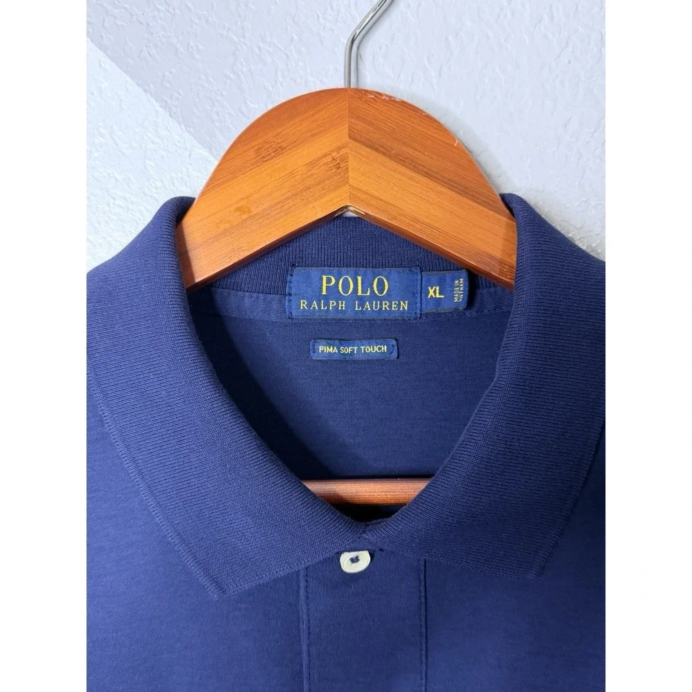 Polo Ralph Lauren Pima Soft Touch Polo Men's XL Navy Multicolor Pony Cotton